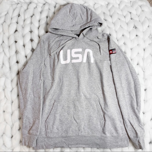 The North Face Tops Womens Usa The North Face Hoodie Grey Size Large Poshmark